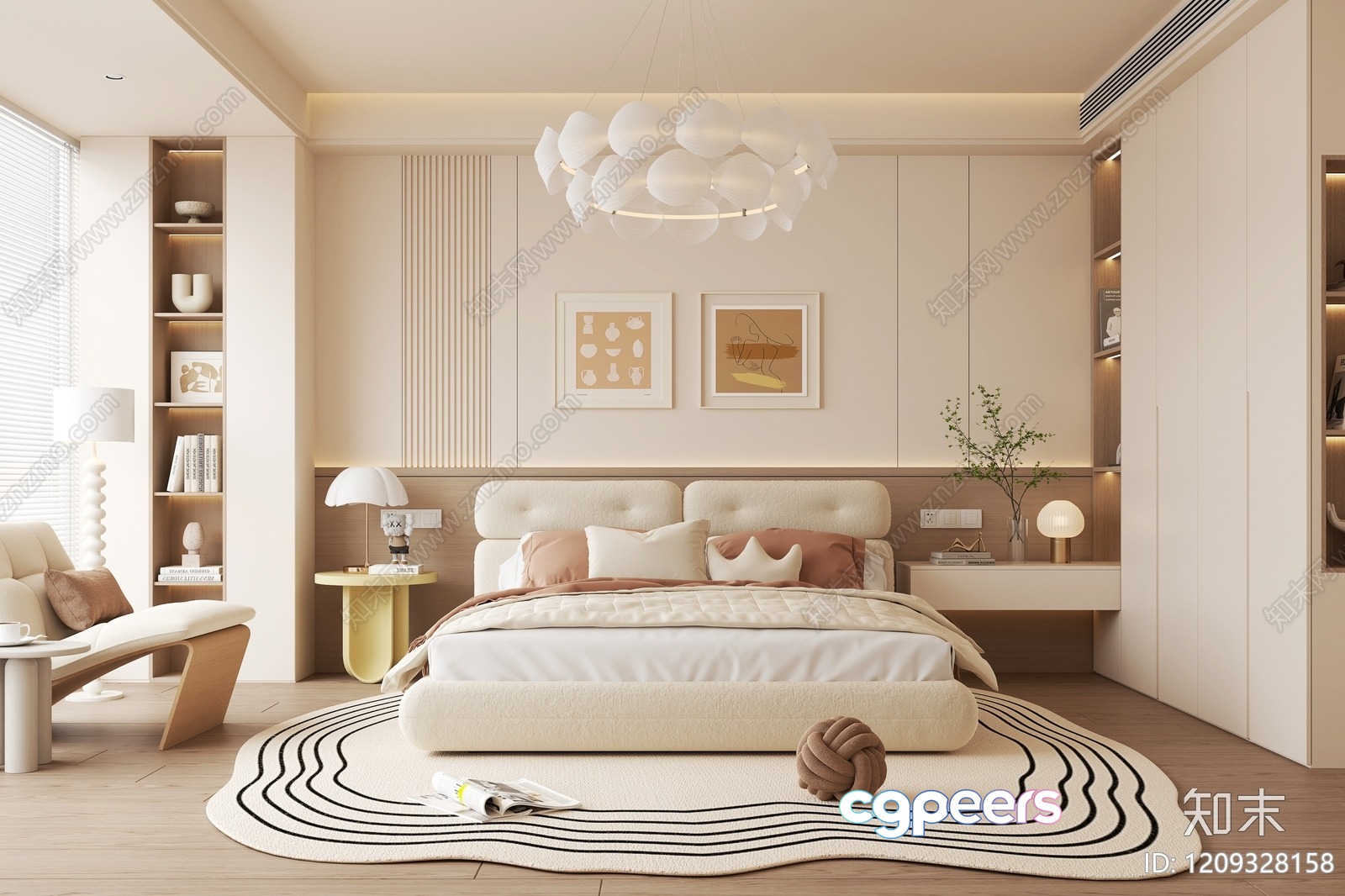 Cozy Modern Bedroom 3D Model - 8753 - VRAY Render Cozy Modern Bedroom 3D Model - 8753 - VRAY Render