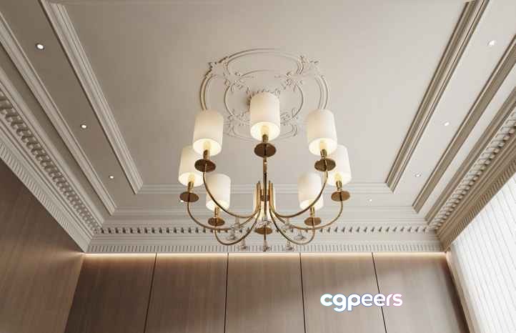 Gold Light Fixture 3D Model - 371 - VRAY Render Gold Light Fixture 3D Model - 371 - VRAY Render
