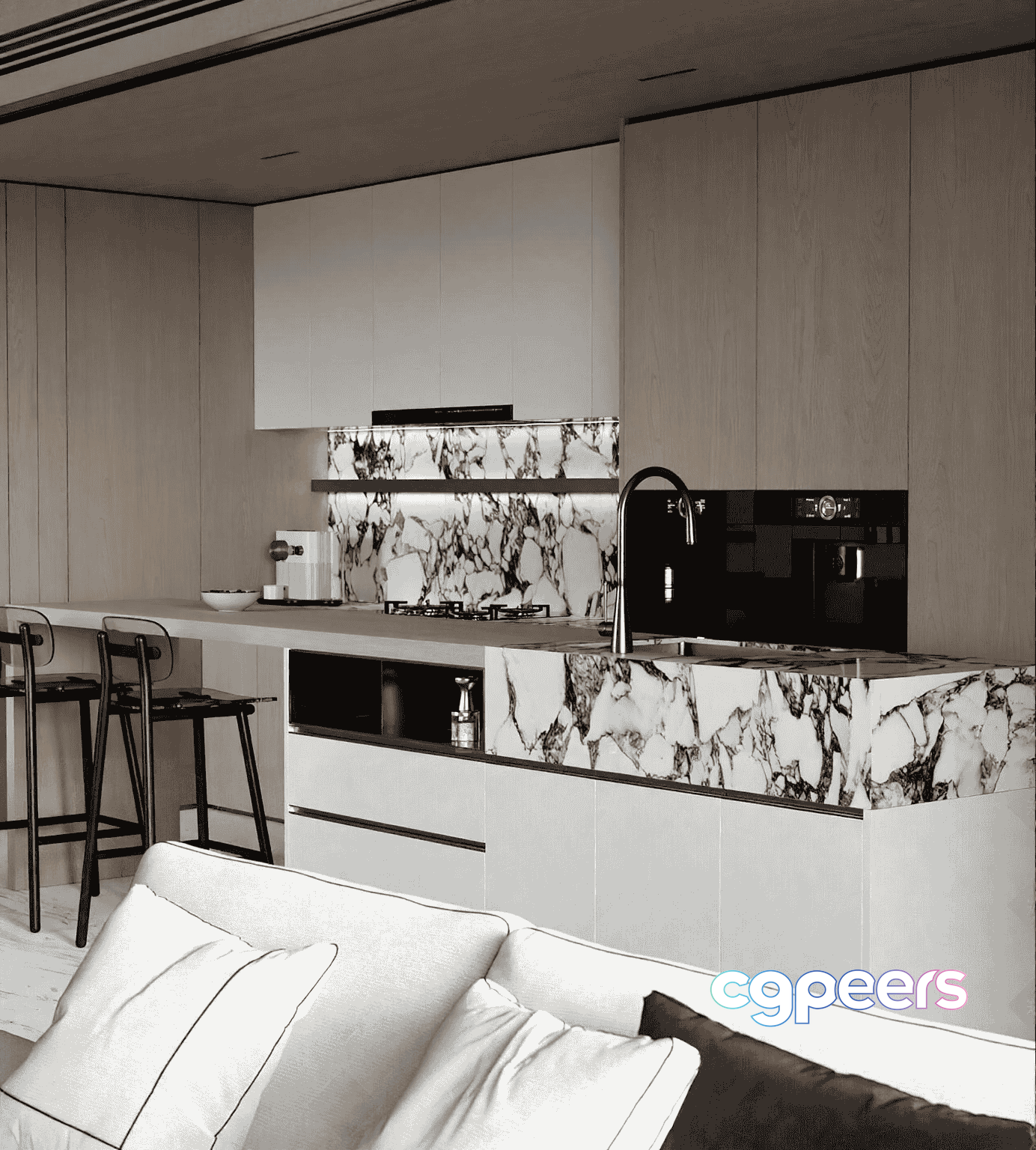 Modern Kitchen Design 3D Model - 14994 - VRAY Render