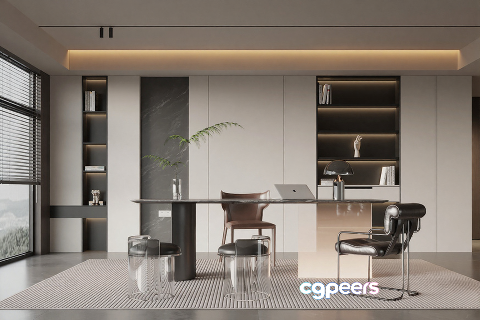 Modern Office Space 3D Model - 4579 - VRAY Render