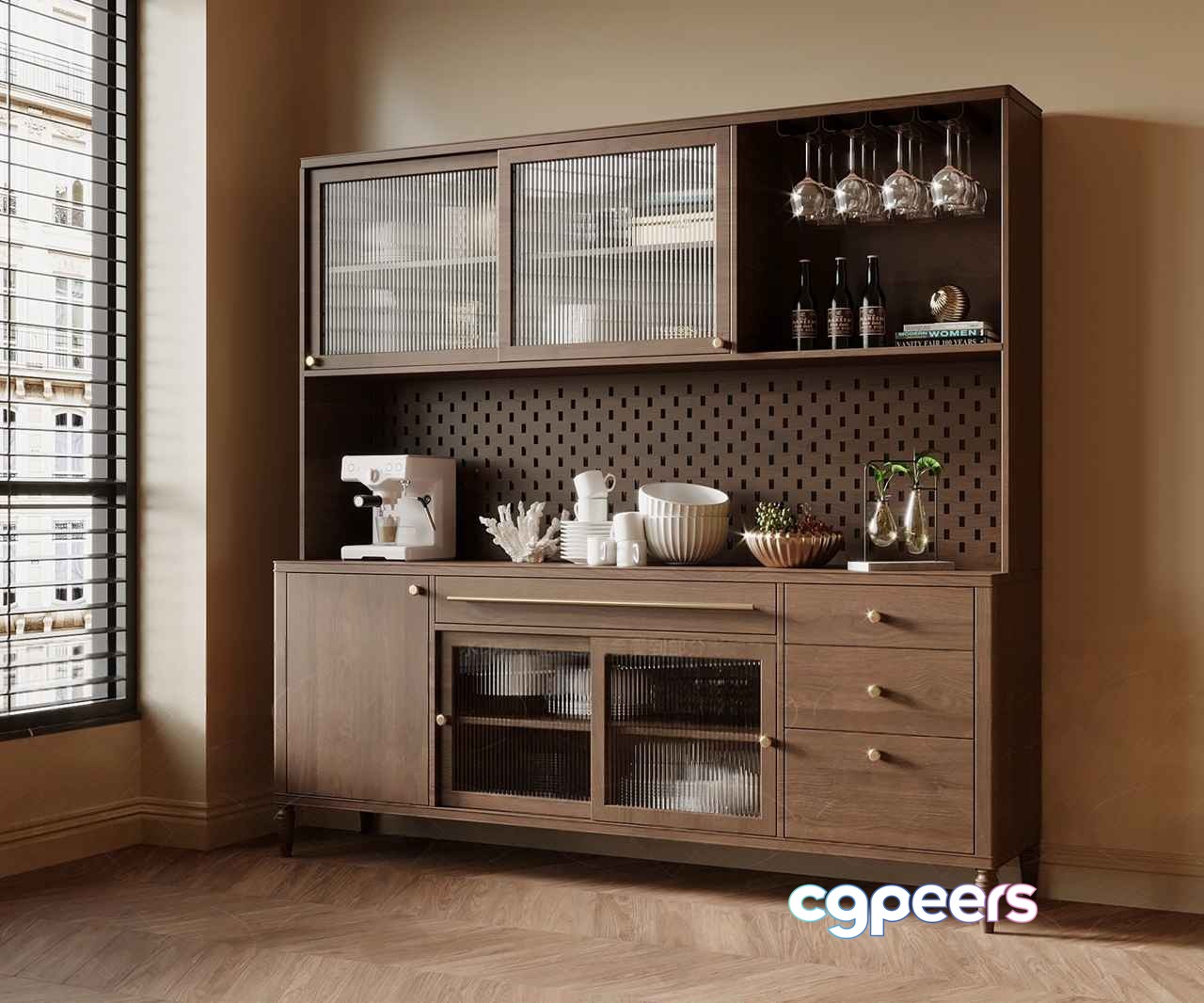 Mid-Century Modern Hutch 3D Model - 1460 - VRAY Render Mid-Century Modern Hutch 3D Model - 1460 - VRAY Render