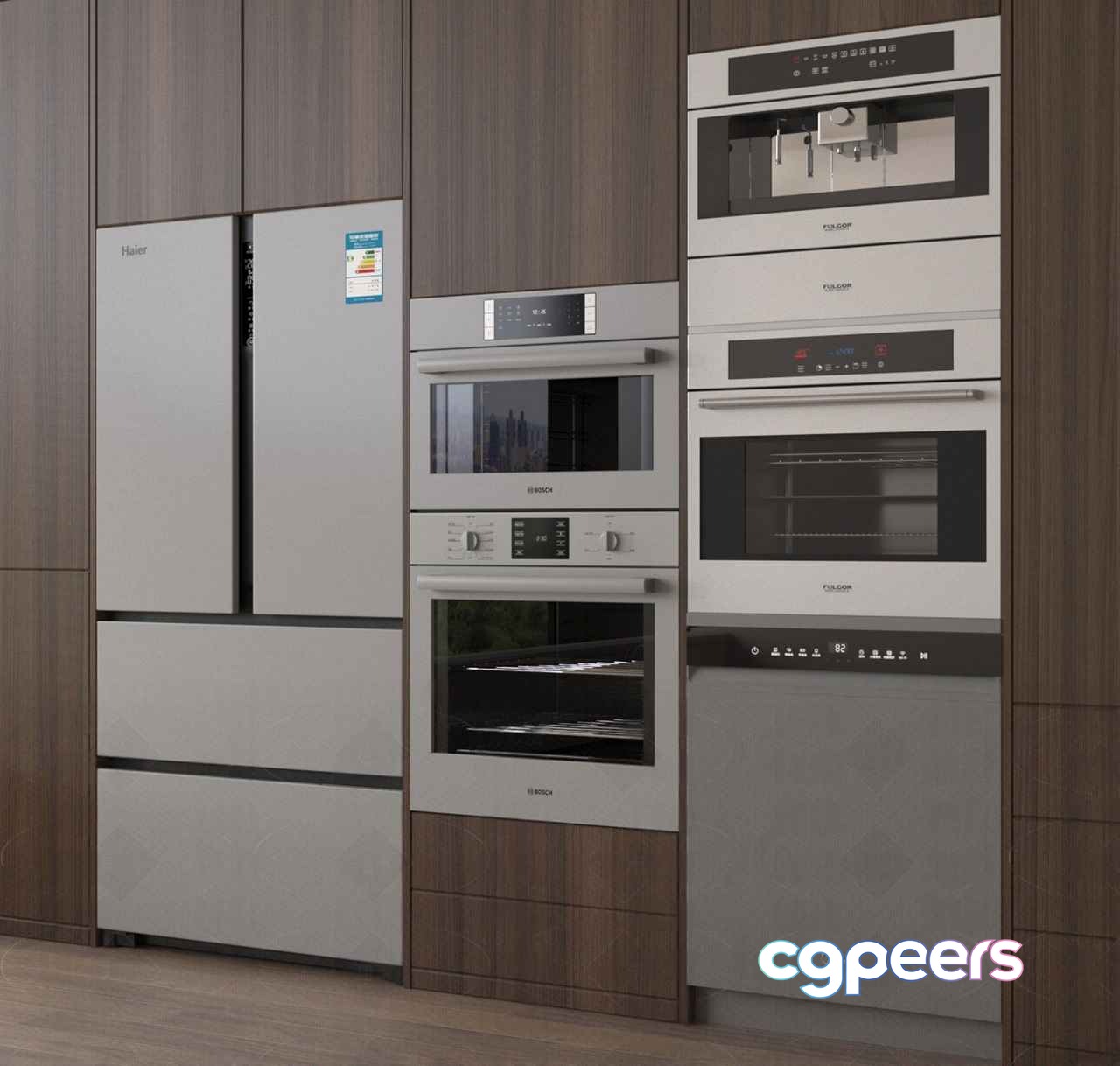Modern Kitchen Appliances 3D Model - 13917 - VRAY Render Modern Kitchen Appliances 3D Model - 13917 - VRAY Render