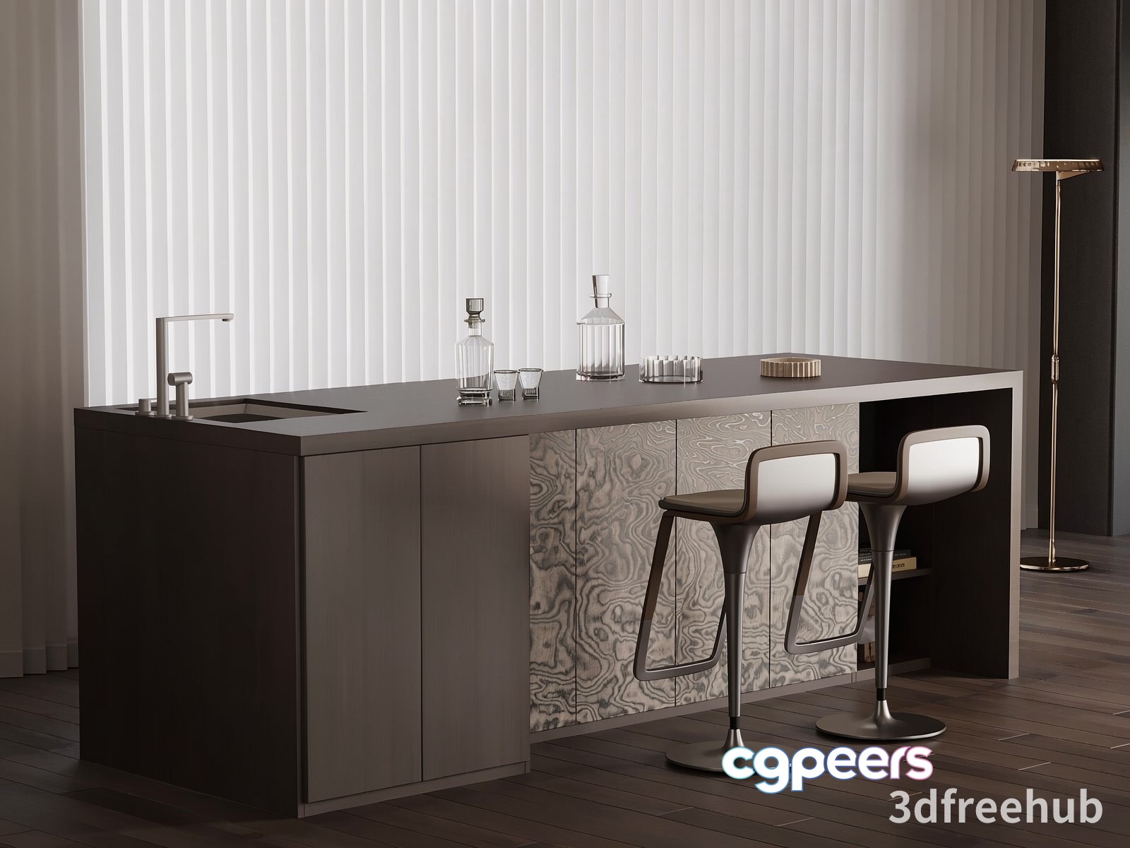 Modern Kitchen Island 3D Model - 19943 - VRAY Render Modern Kitchen Island 3D Model - 19943 - VRAY Render