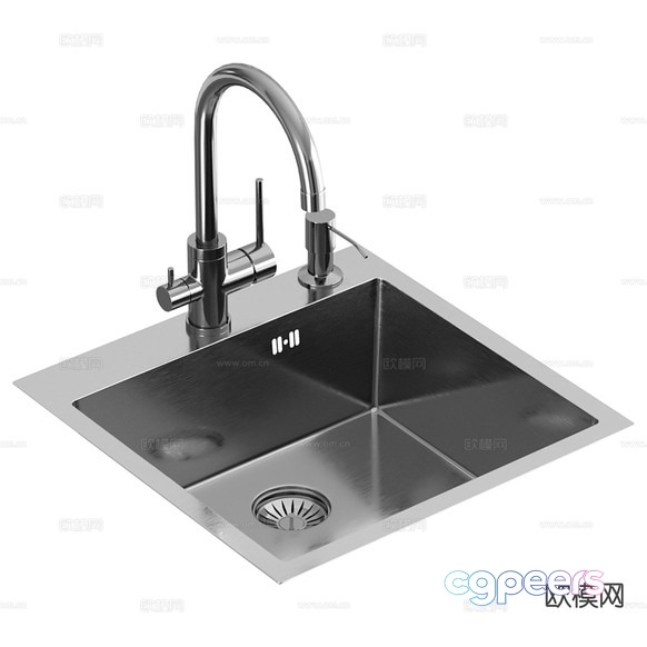Stainless Steel Sink 3D Model - 7280 - VRAY Render Stainless Steel Sink 3D Model - 7280 - VRAY Render
