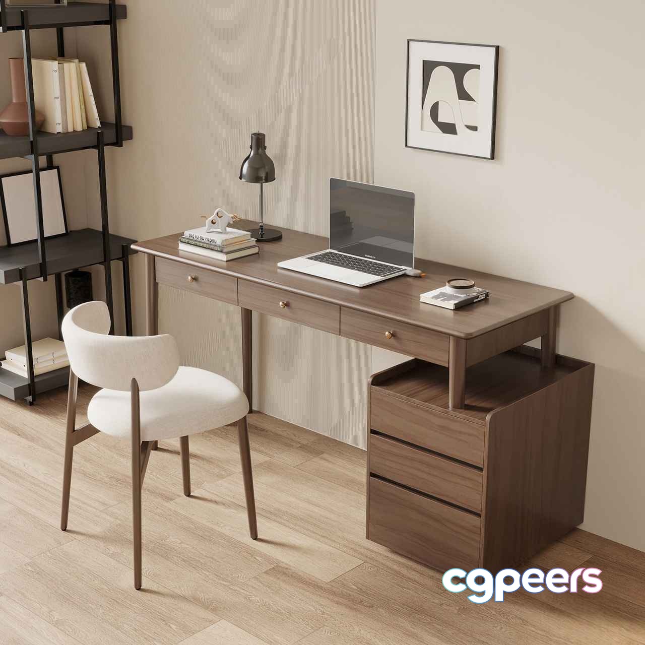 Modern Wooden Desk 3D Model - 3218 - VRAY Render