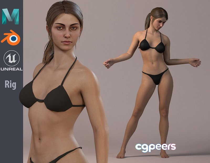 3D Game Assets - Female Base Model Rig Low-poly 3D Game Assets - Female Base Model Rig Low-poly
