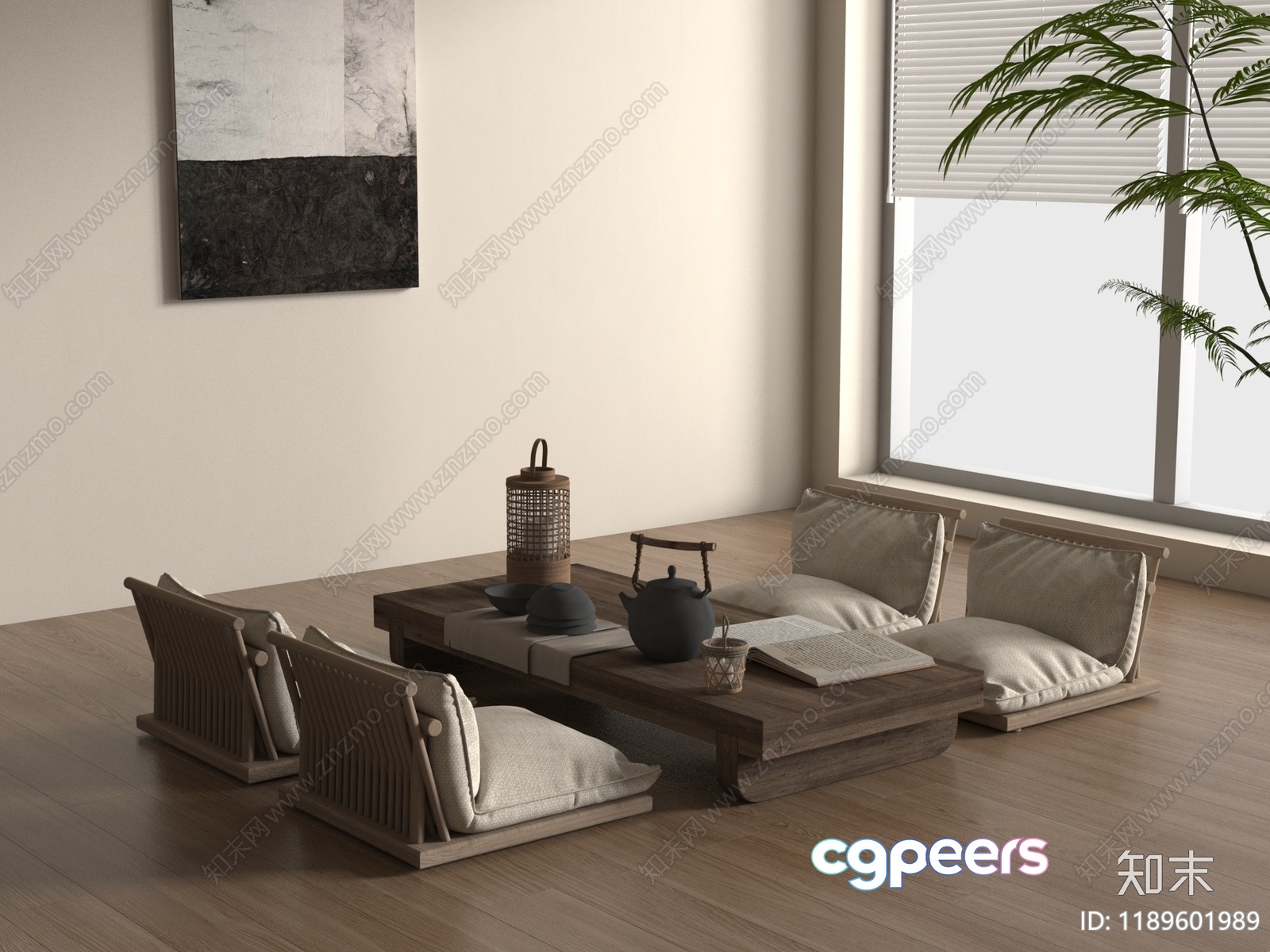 Minimalist Living Room 3D Model - 2157 - VRAY Render