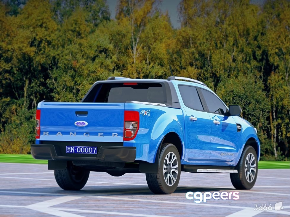 Blue Ford Ranger 3D Model - 19276 - VRAY Render Blue Ford Ranger 3D Model - 19276 - VRAY Render