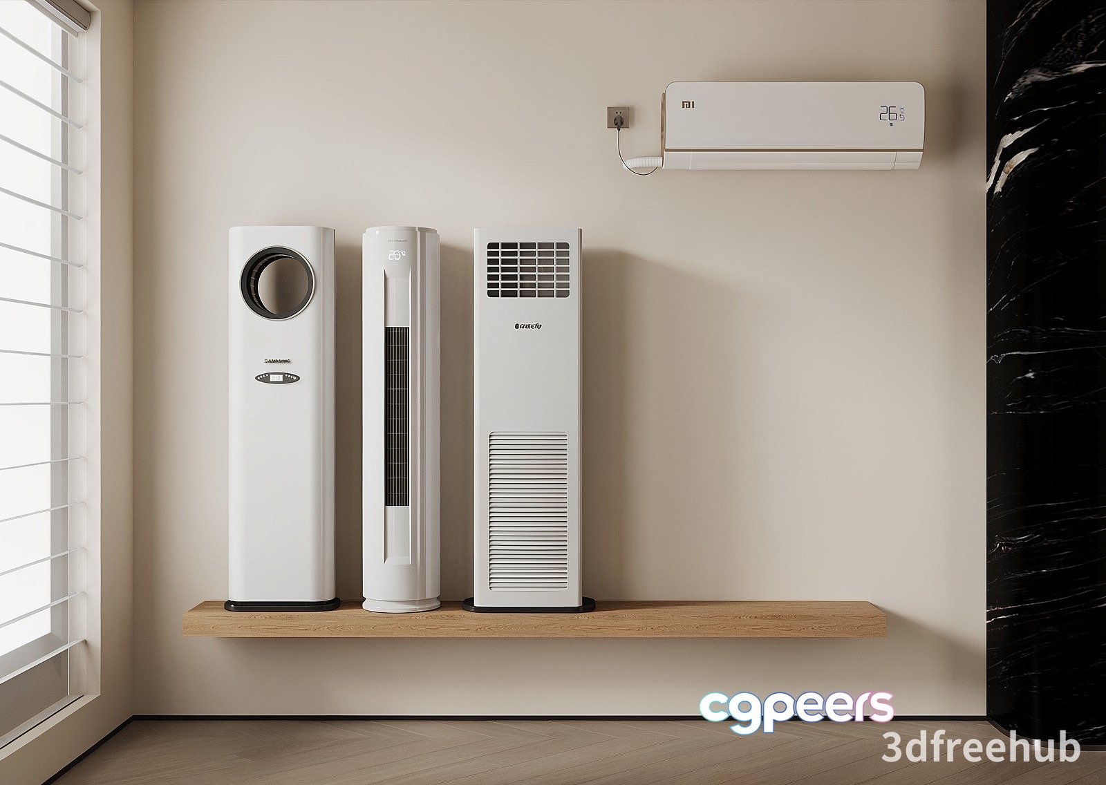 White Air Conditioning Units 3D Model - 20894 - VRAY Render