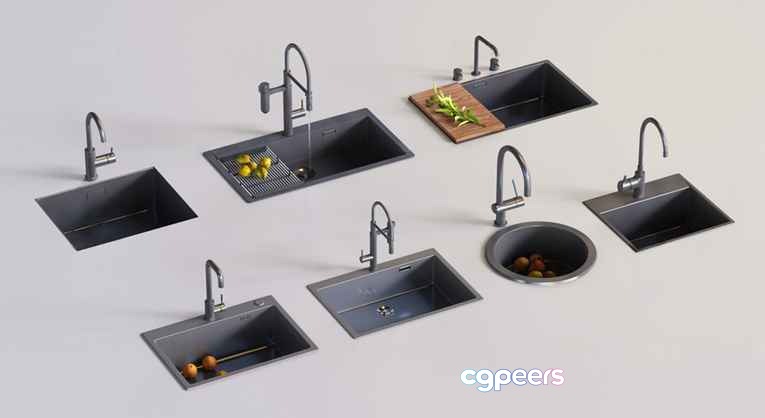 Kitchen Sink 3D Model - 583 - VRAY Render