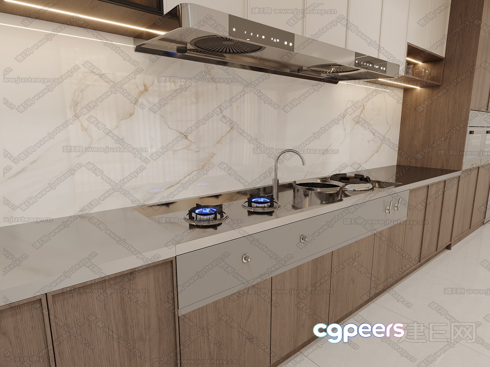 A Modern Kitchen 3D Model - 3046 - CORONA Render