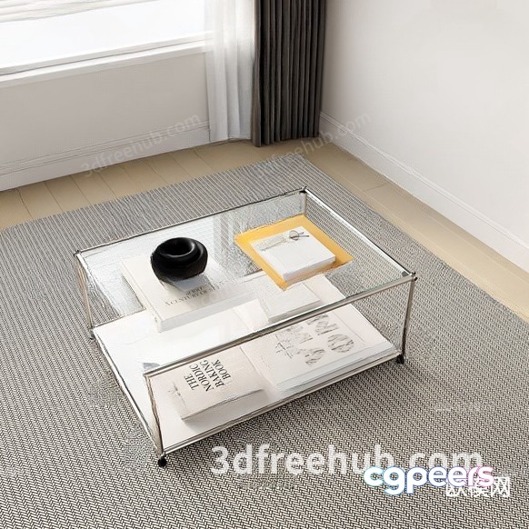A Glass Coffee Table 3D Model - 22924 - VRAY Render A Glass Coffee Table 3D Model - 22924 - VRAY Render