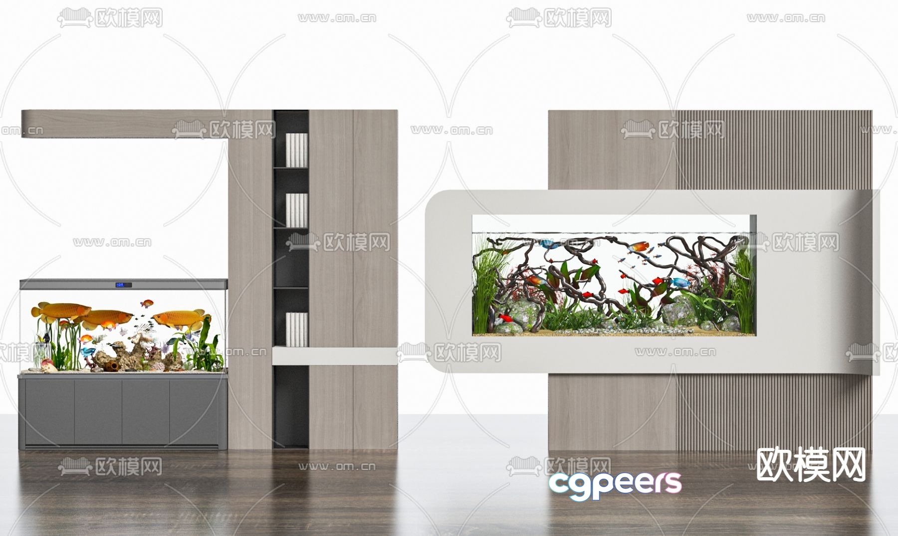 Modern Home Aquarium 3D Model - 2690 - VRAY Render