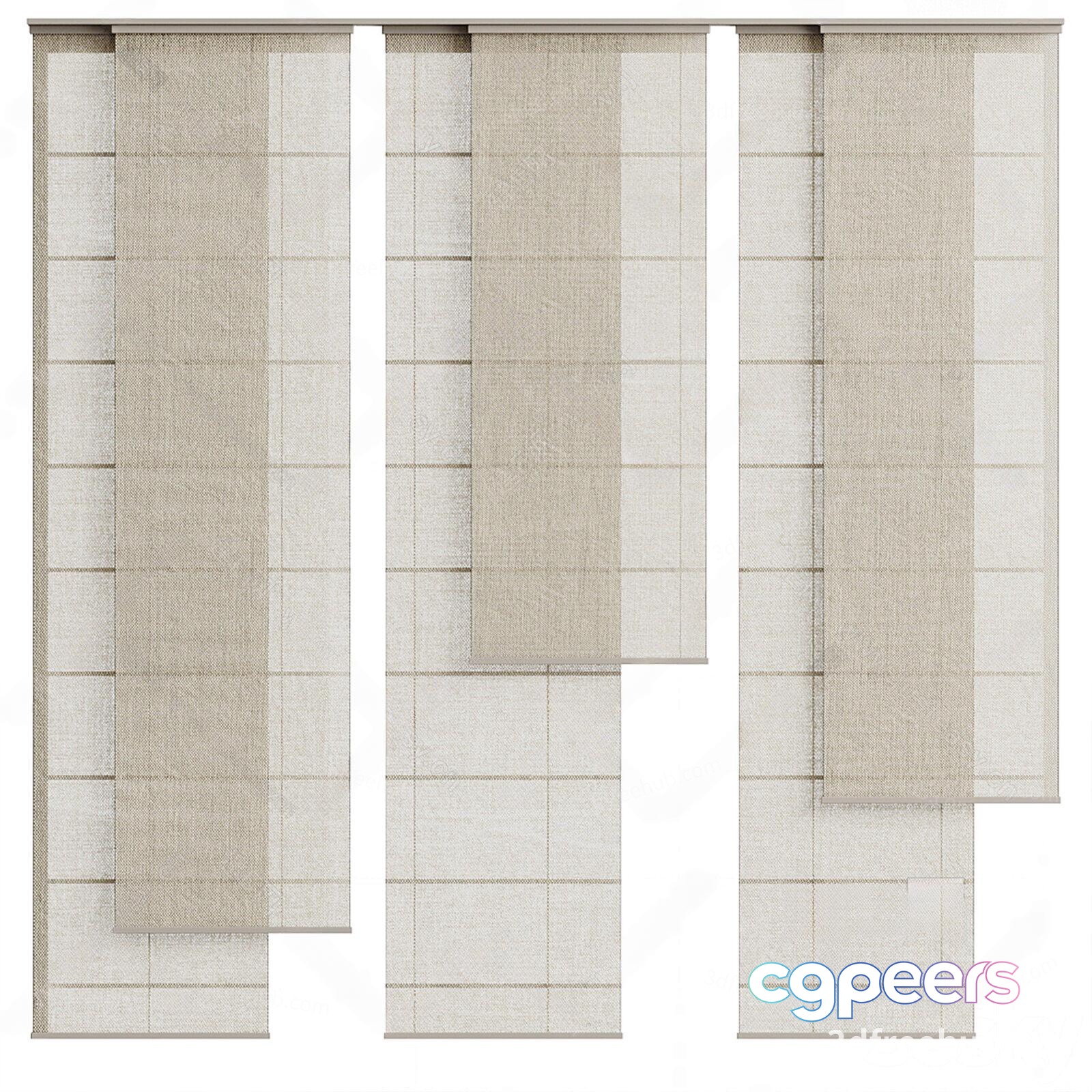 Neutral Window Treatments 3D Model - 21086 - VRAY Render