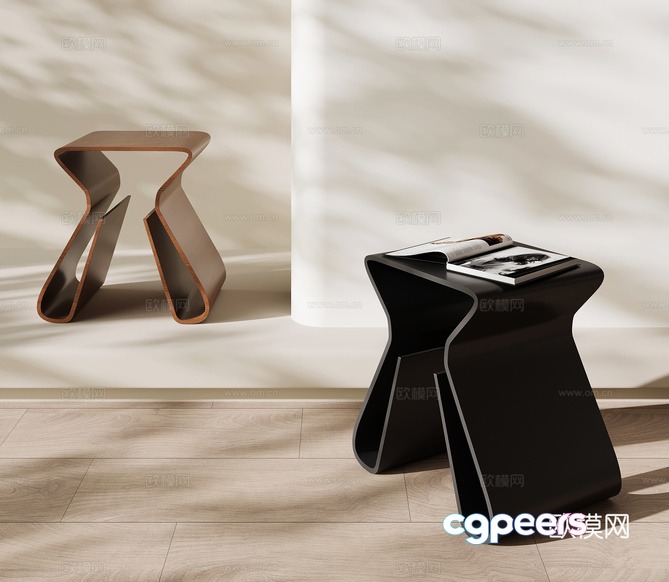 Modern Wooden Stools 3D Model - 16636 - VRAY Render