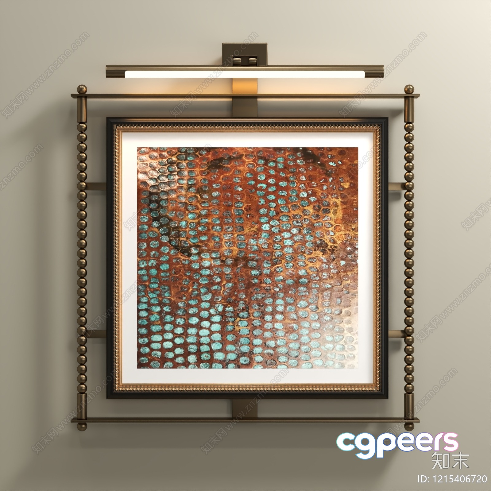 A Gold Light Fixture 3D Model - 16889 - VRAY Render A Gold Light Fixture 3D Model - 16889 - VRAY Render