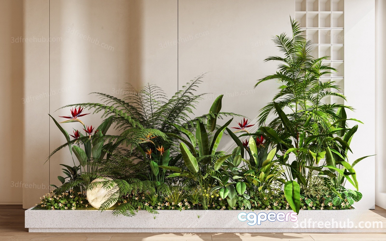 Tropical Indoor Garden 3D Model - 18704 - VRAY Render Tropical Indoor Garden 3D Model - 18704 - VRAY Render