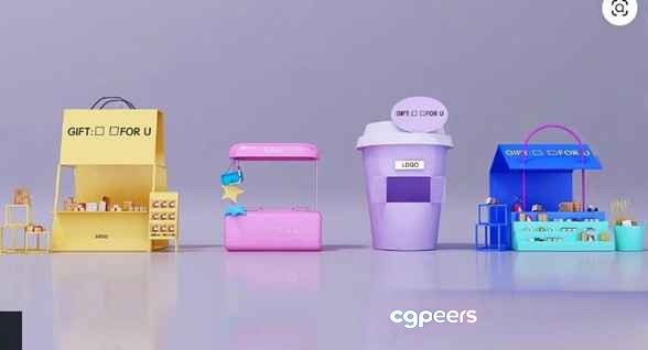 Miniature Gift Shops 3D Model - 11684 - VRAY Render