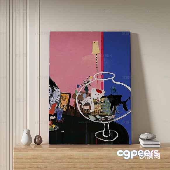 Modern Abstract Painting 3D Model - 12164 - VRAY Render Modern Abstract Painting 3D Model - 12164 - VRAY Render