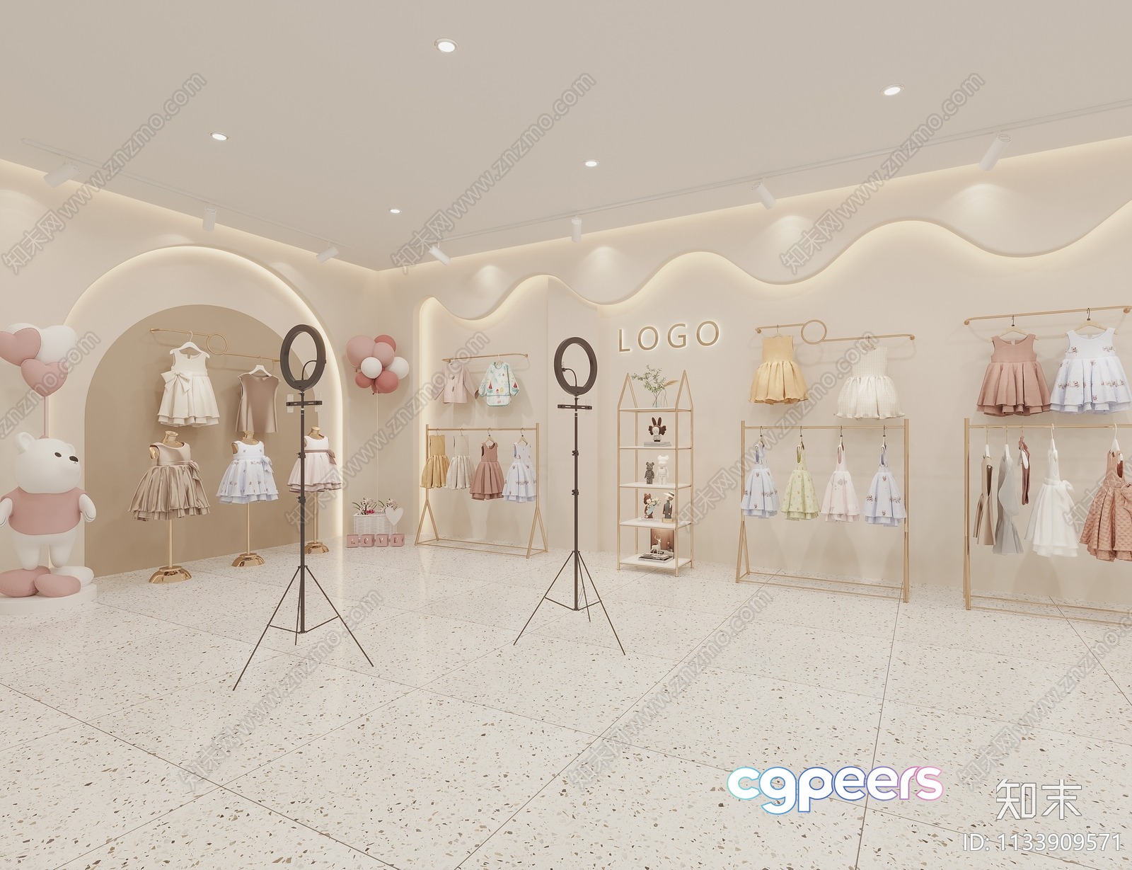 A Clothing Store With Dresses 3D Model - 898 - VRAY Render