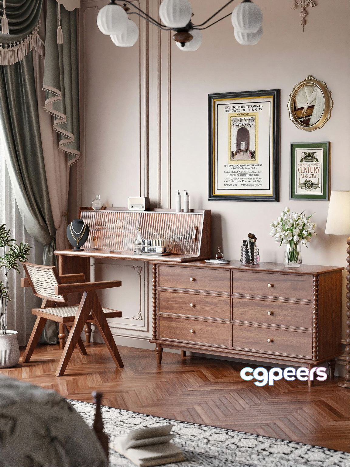 A Wooden Dresser 3D Model - 12536 - VRAY Render A Wooden Dresser 3D Model - 12536 - VRAY Render