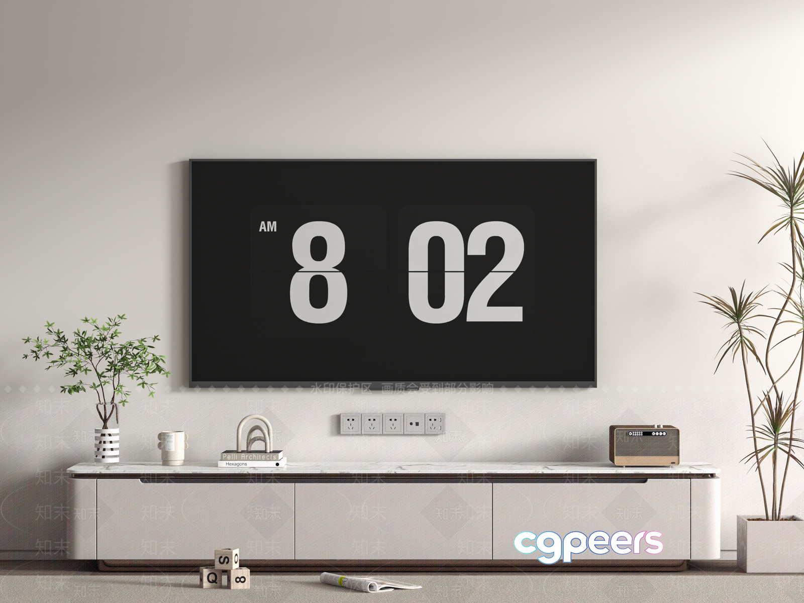 Modern Tv Stand 3D Model - 9035 - VRAY Render