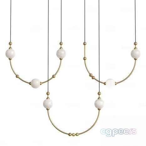 Gold Light Fixture 3D Model - 6959 - CORONA Render