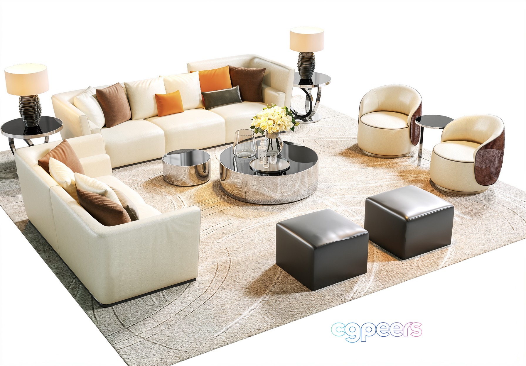 Modern Living Room 3D Model - 18959 - VRAY Render Modern Living Room 3D Model - 18959 - VRAY Render