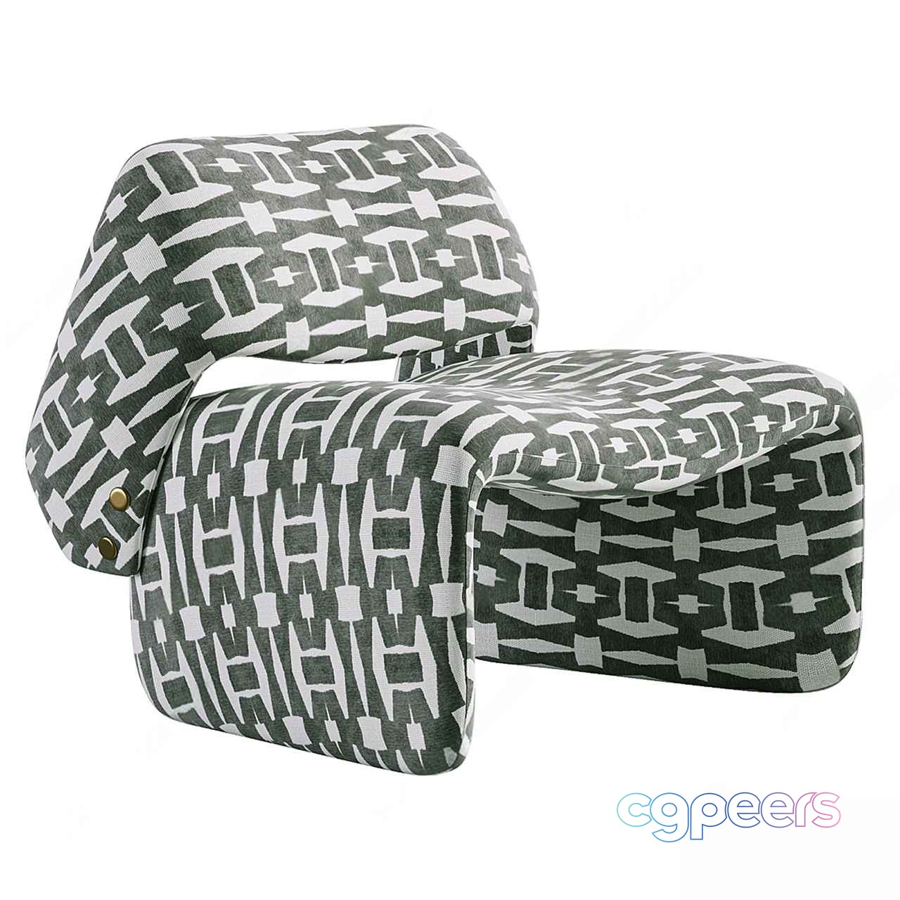 Modern Geometric Patterned Chair 3D Model - 145 - VRAY Render