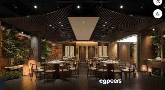 Modern Restaurant Interior 3D Model - 7200 - VRAY Render Modern Restaurant Interior 3D Model - 7200 - VRAY Render