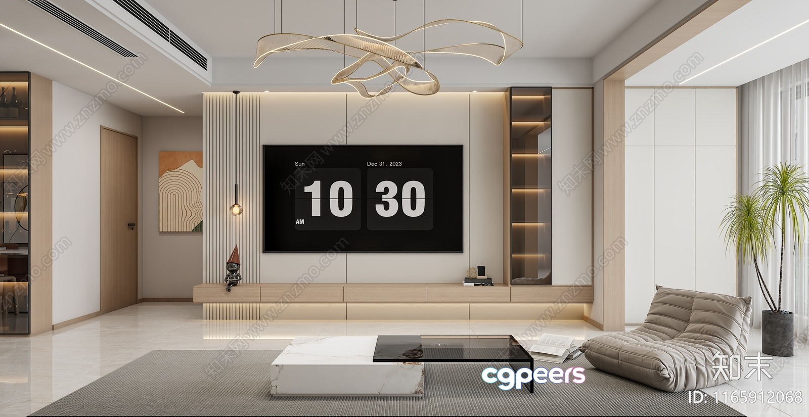 Modern Living Room 3D Model - 20690 - VRAY Render