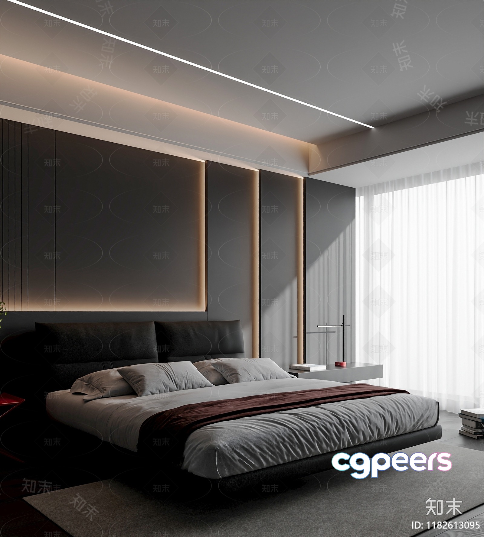 Modern Minimalist Bedroom 3D Model - 14724 - VRAY Render Modern Minimalist Bedroom 3D Model - 14724 - VRAY Render