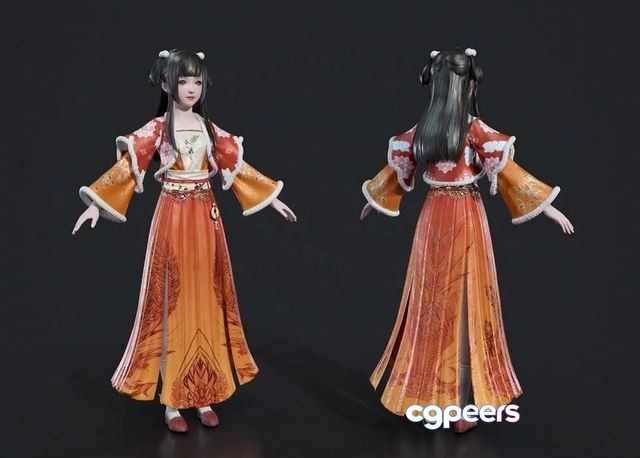 3D Game Assets - Ancient Chinese Palace Dressing Hanfu Girl Fantasy Asian pretty Low-poly 3D Game Assets - Ancient Chinese Palace Dressing Hanfu Girl Fantasy Asian pretty Low-poly