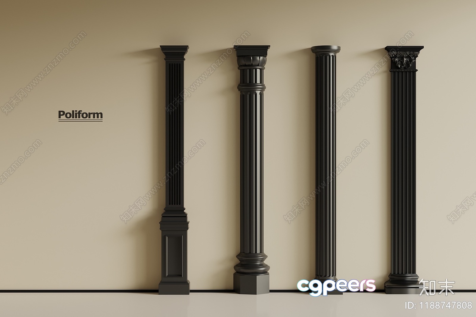 Four Pillars 3D Model - 6762 - VRAY Render Four Pillars 3D Model - 6762 - VRAY Render