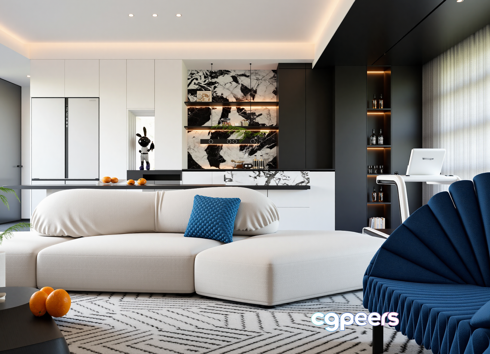 Modern Living Room 3D Model - 22850 - VRAY Render Modern Living Room 3D Model - 22850 - VRAY Render