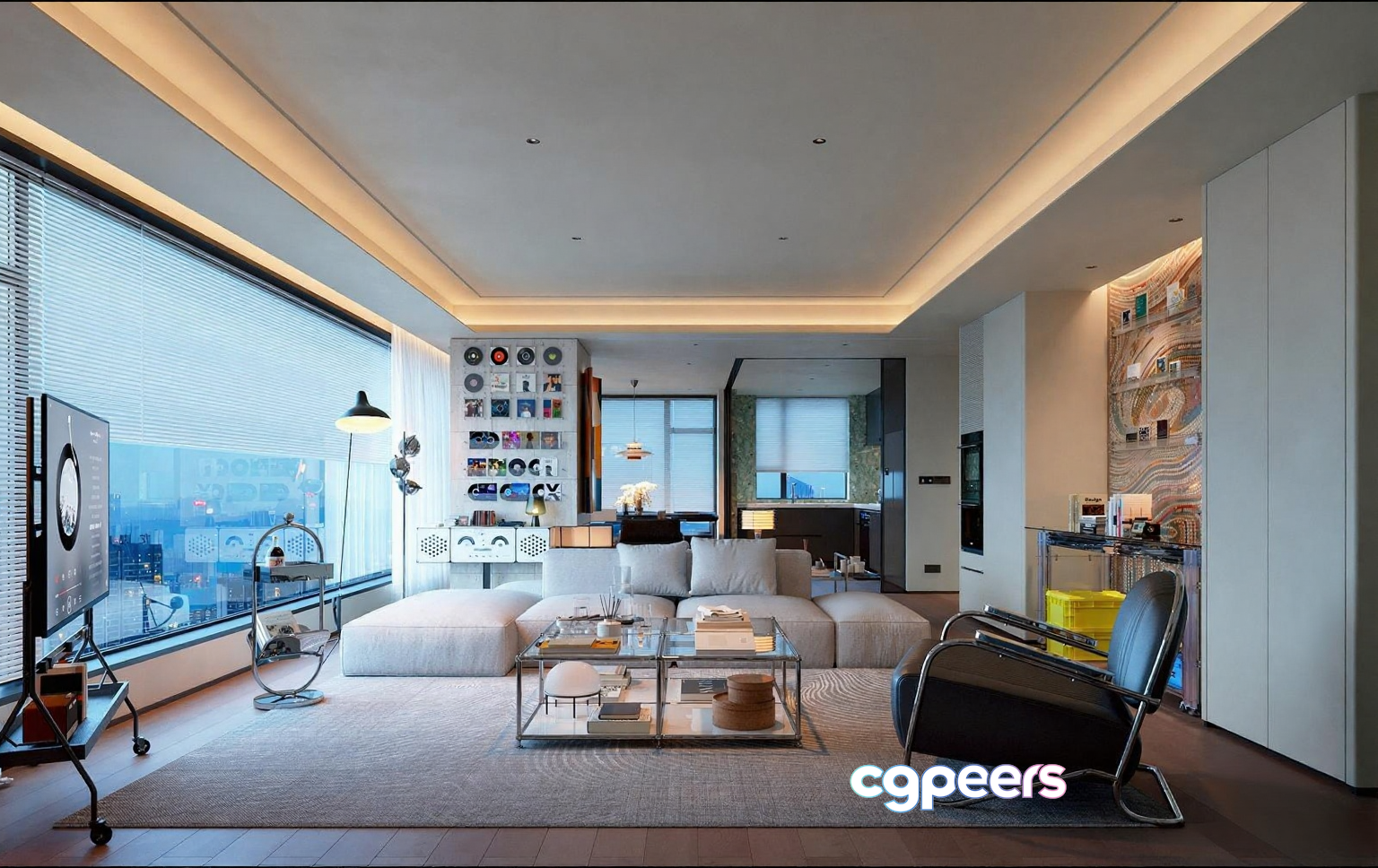 Modern Living Room 3D Model - 23674 - VRAY Render Modern Living Room 3D Model - 23674 - VRAY Render