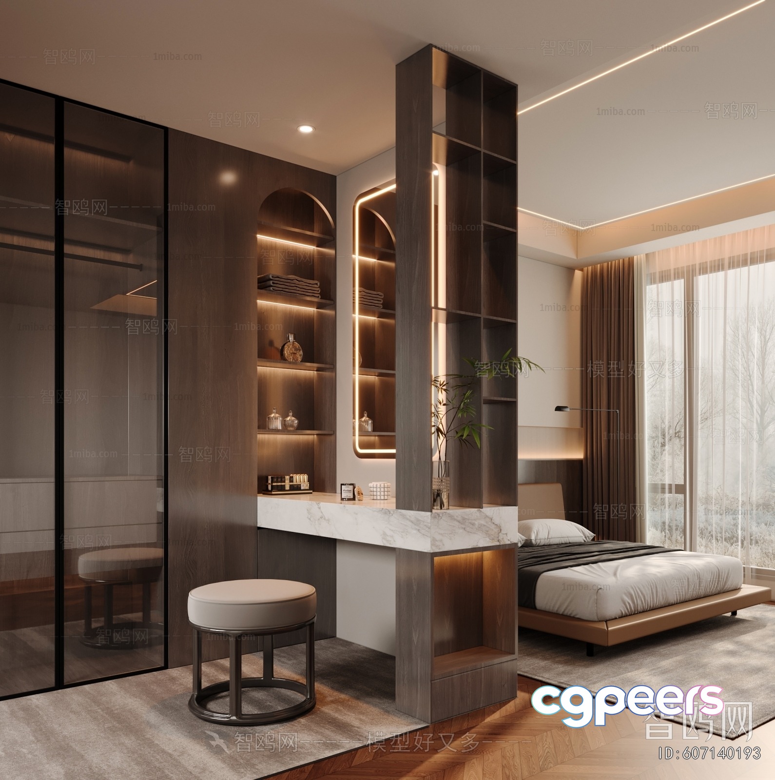 Modern Bedroom Design 3D Model - 11812 - VRAY Render