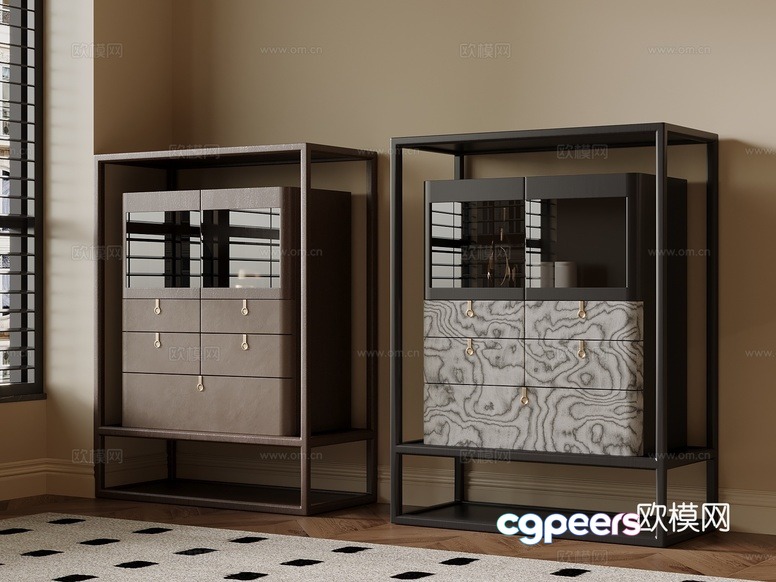 Modern Dresser Set 3D Model - 14931 - VRAY Render