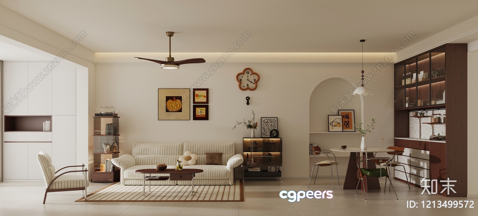 Modern Living Room 3D Model - 5526 - VRAY Render