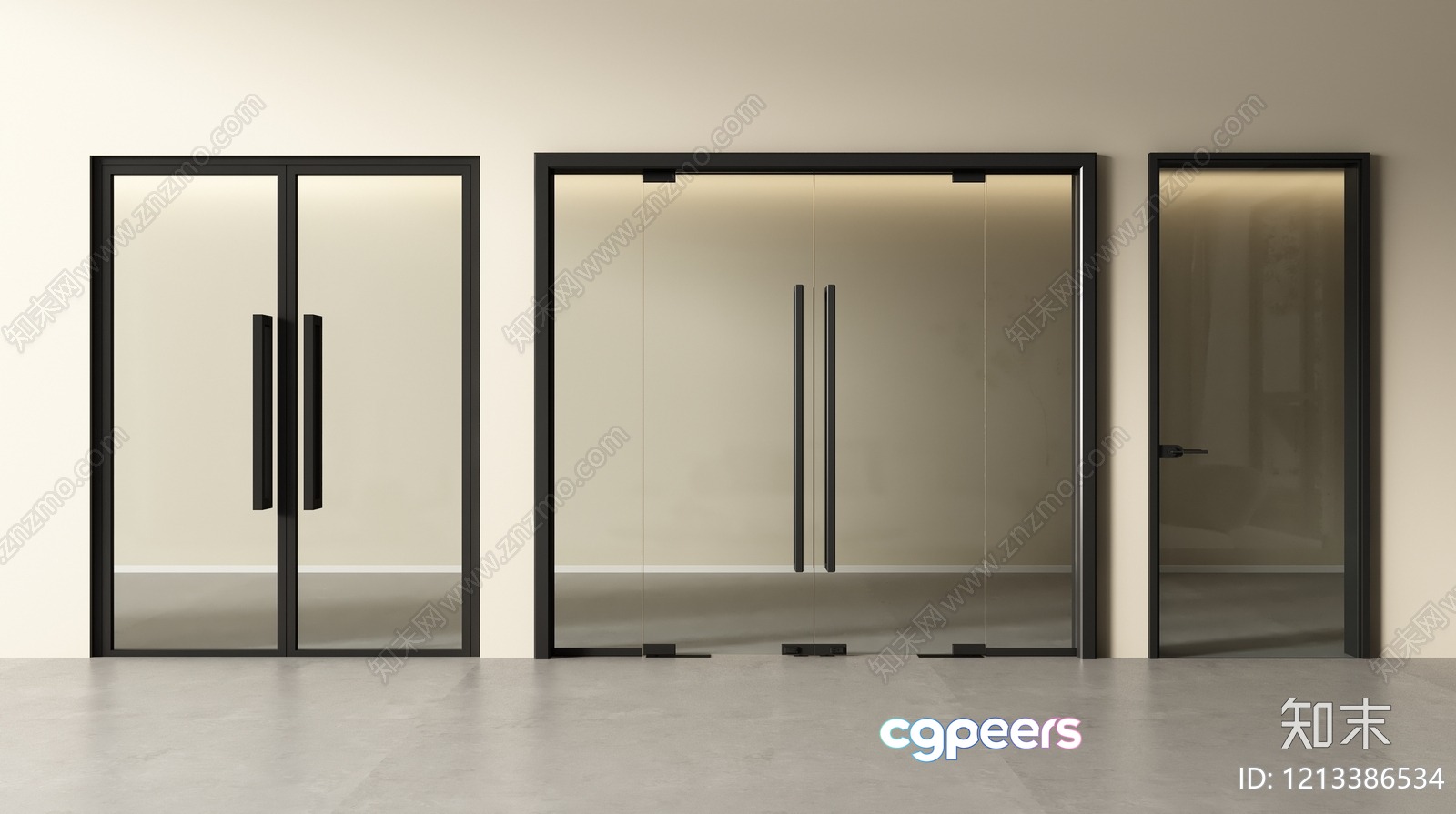 Modern Glass Doors 3D Model - 7229 - VRAY Render Modern Glass Doors 3D Model - 7229 - VRAY Render