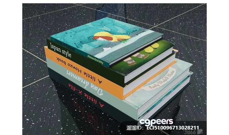 A Stack Of Books 3D Model - 8466 - VRAY Render
