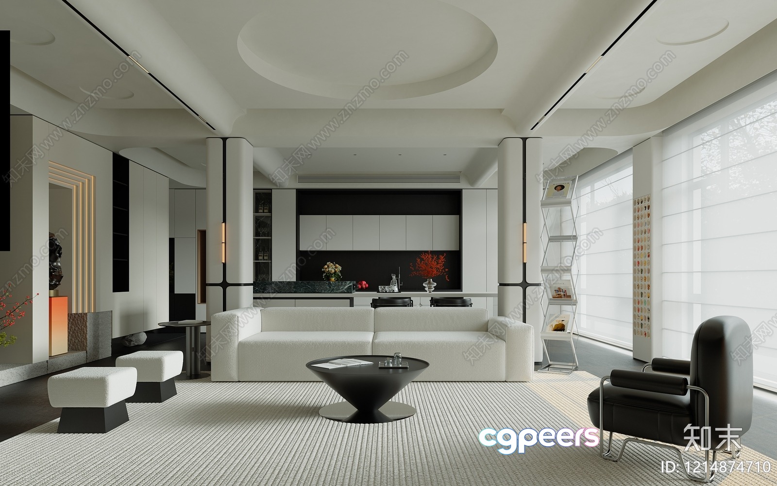 Modern Living Room 3D Model - 23166 - VRAY Render