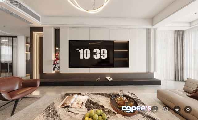Modern Living Room 3D Model - 22732 - CORONA Render