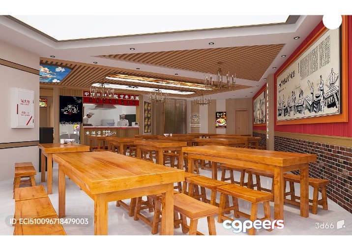 Wooden Dining Table 3D Model - 3974 - VRAY Render Wooden Dining Table 3D Model - 3974 - VRAY Render