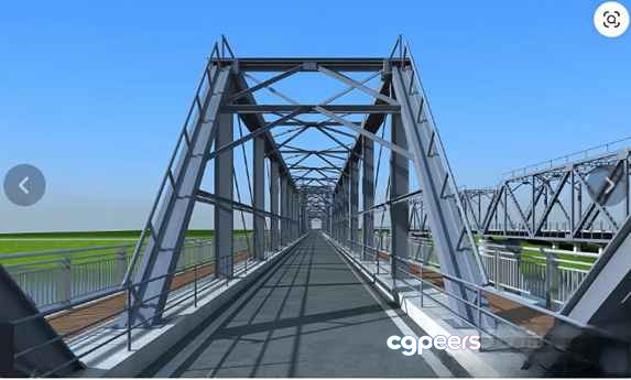 A Metal Bridge 3D Model - 5710 - VRAY Render A Metal Bridge 3D Model - 5710 - VRAY Render