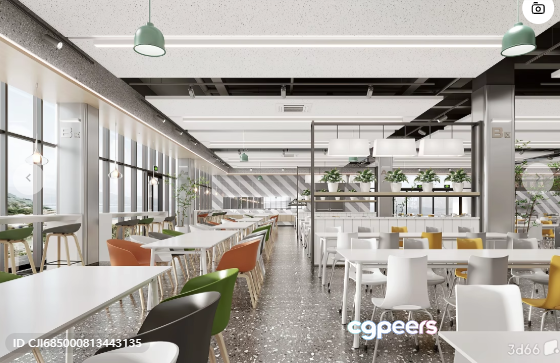 Modern Office Space 3D Model - 18801 - VRAY Render