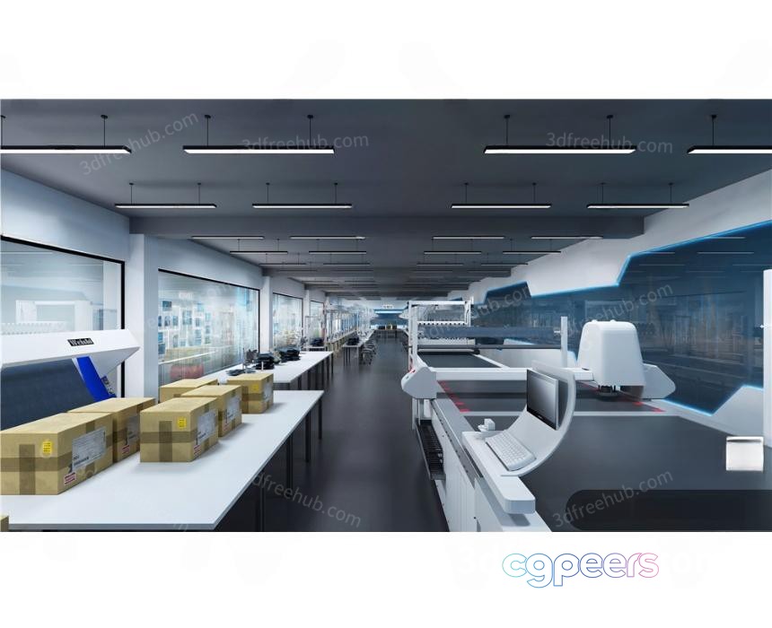 Modern Office Space 3D Model - 19899 - VRAY Render