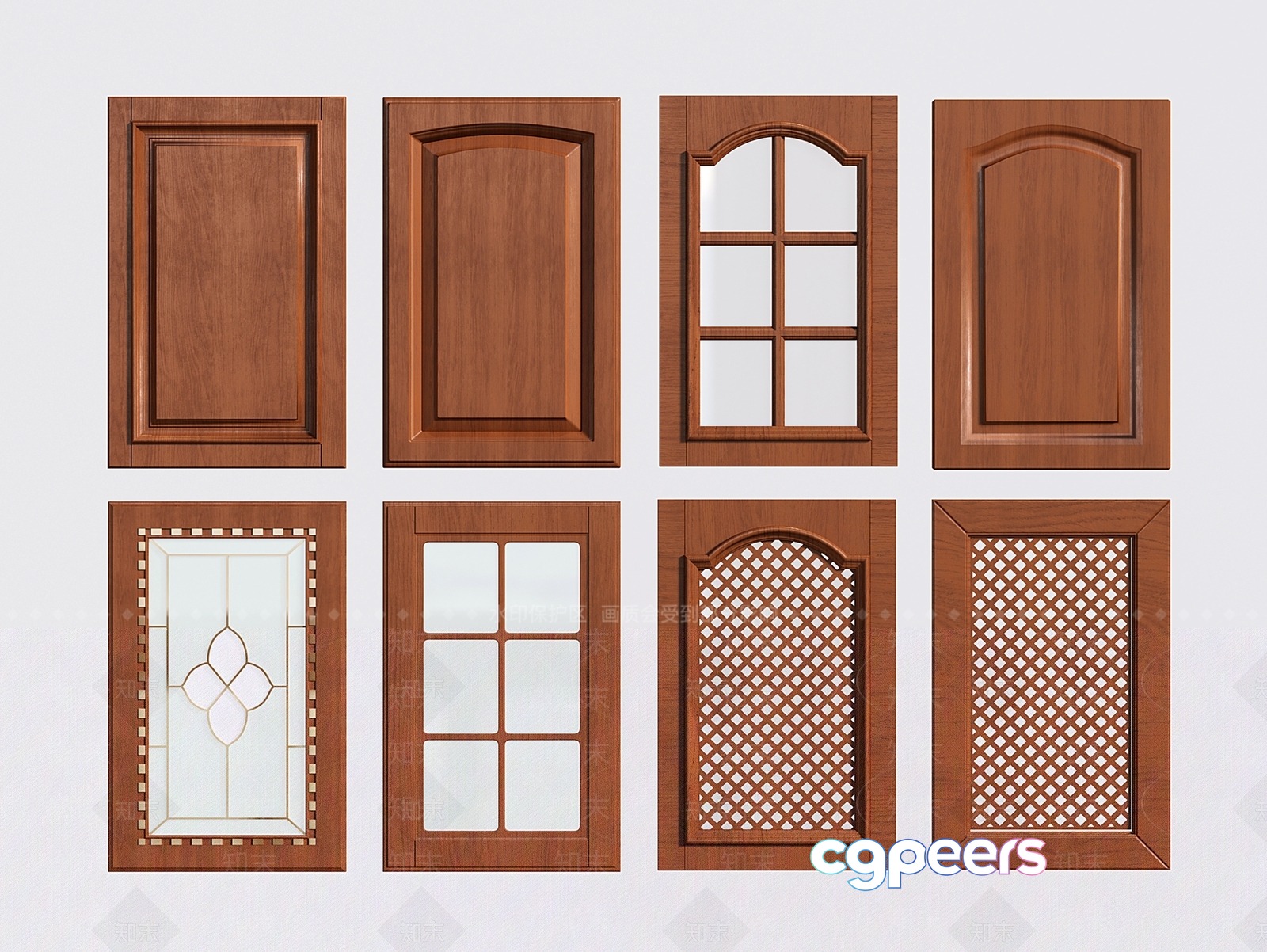 Wooden Cabinet Doors 3D Model - 19829 - VRAY Render