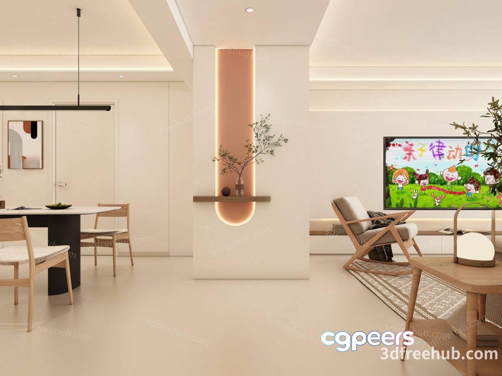 Modern Living Room 3D Model - 20291 - VRAY Render Modern Living Room 3D Model - 20291 - VRAY Render