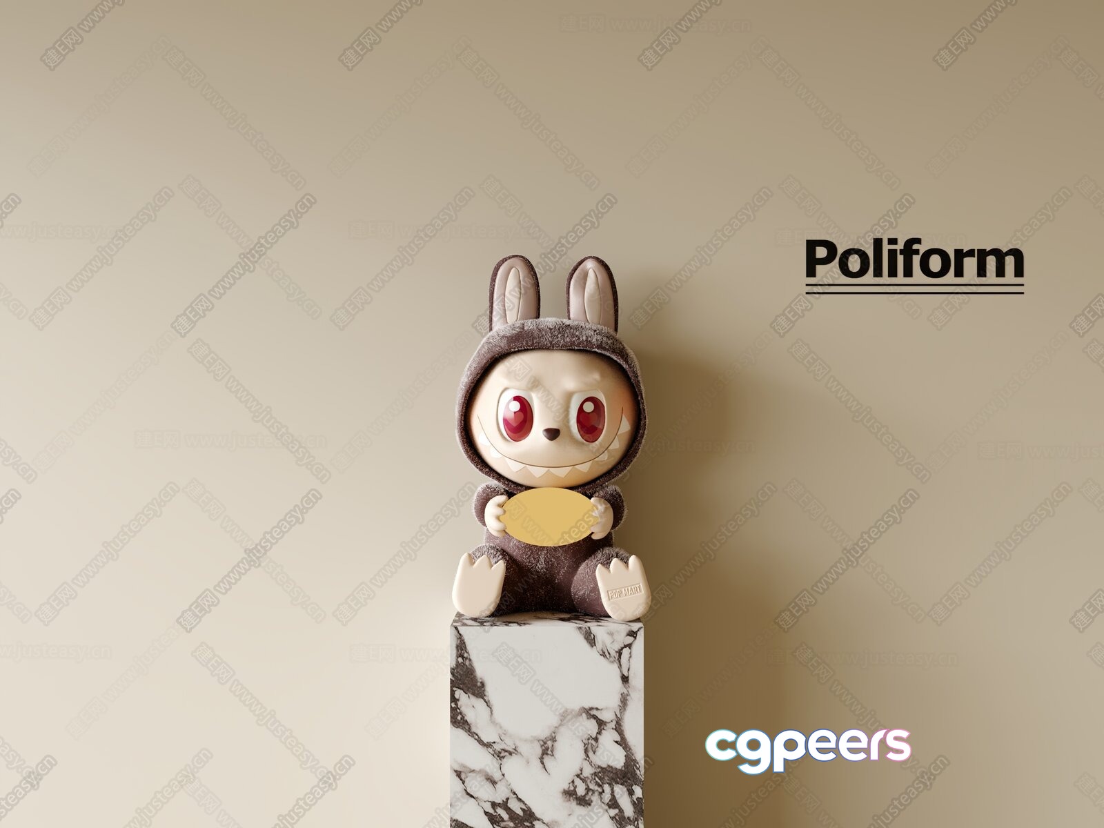 A Cartoon Rabbit Figurine 3D Model - 2171 - VRAY Render A Cartoon Rabbit Figurine 3D Model - 2171 - VRAY Render